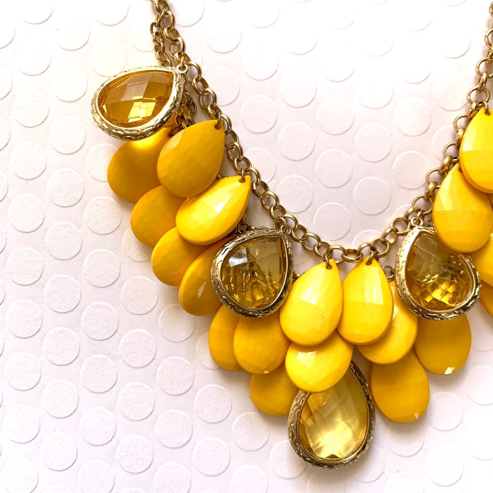 Yellow and gold statement necklace
